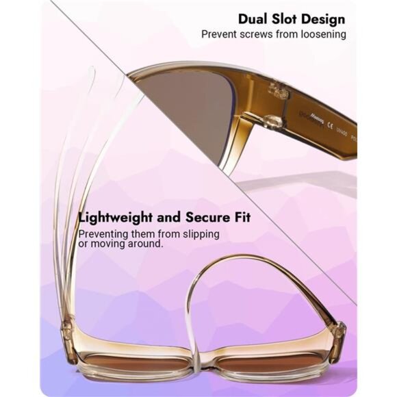 Polarized Fit Over Glasses Sunglasses for Women, Square Wrap Around main image 7